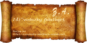 Závodszky Adalbert névjegykártya